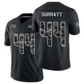 Seattle #44 Surratt Player Football V Neck Short Sleeve black Jersey Chazz For Men Youth Women Gift