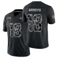 Seattle #18 Arroyo Player Football V Neck Short Sleeve black Jersey Elijah For Men Youth Women Gift