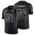 Seattle #81 Saubert Player Football V Neck Short Sleeve black Jersey Eric For Men Youth Women Gift