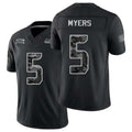 Seattle #5 Myers Player Football V Neck Short Sleeve black Jersey Jason For Men Youth Women Gift