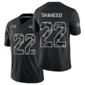 Seattle #22 Shaheed Player Football V Neck Short Sleeve black Jersey Rashid For Men Youth Women Gift