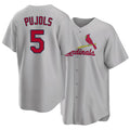 St. Louis #5 Pujols Player Baseball Short Sleeve Gray Jersey Albert For Men Women Youth Gift