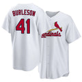 St. Louis #41 Burleson Player Baseball Short Sleeve White Jersey Alec For Men Women Youth Gift