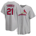 St. Louis #21 Torres Player Baseball Short Sleeve Gray Jersey Bryan For Men Women Youth Gift