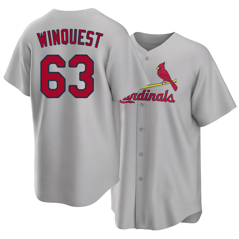 St. Louis #63 Winquest Player Baseball Short Sleeve Gray Jersey Cade For Men Women Youth Gift