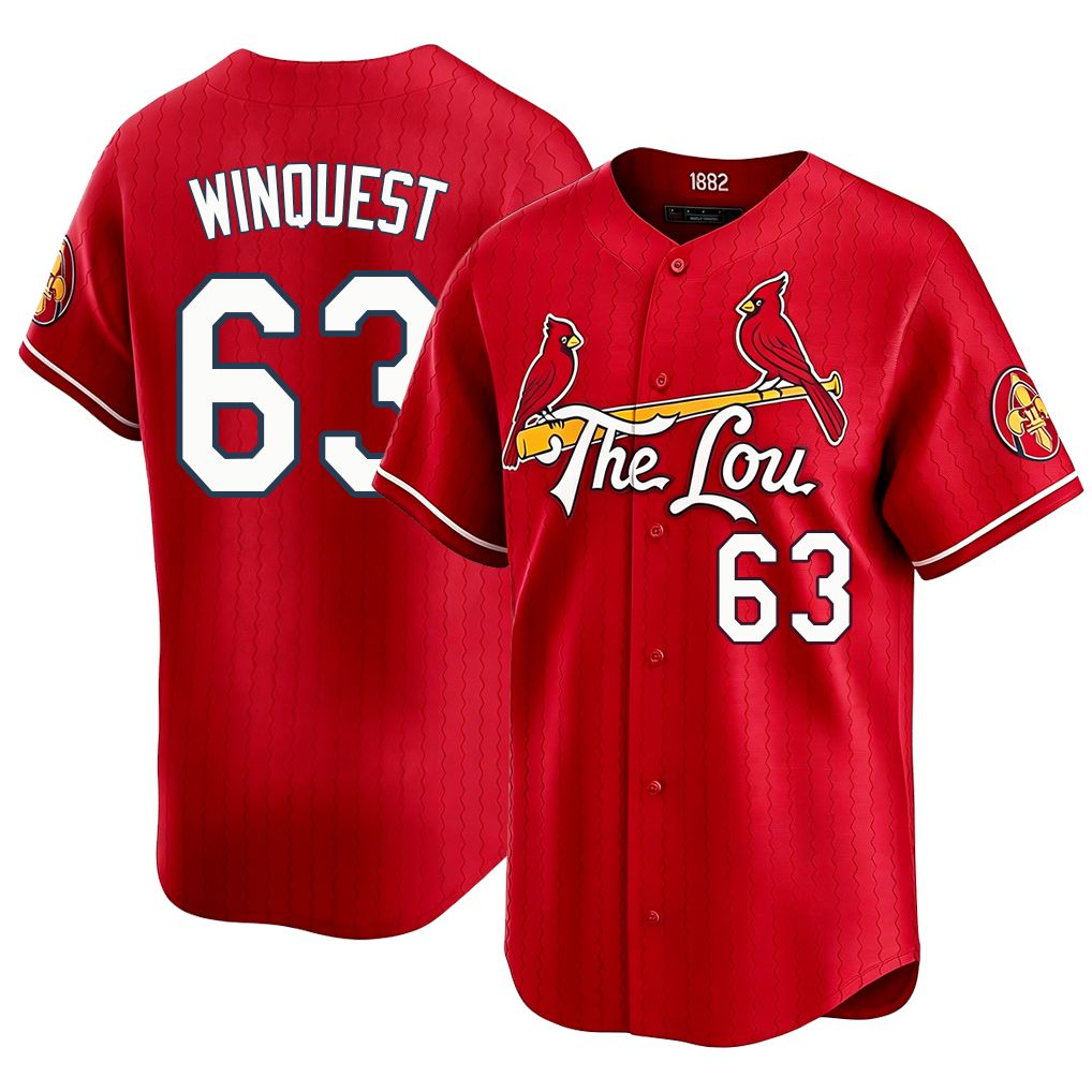 St. Louis #63 Winquest Player Baseball Short Sleeve Red Jersey Cade For Men Women Youth Gift