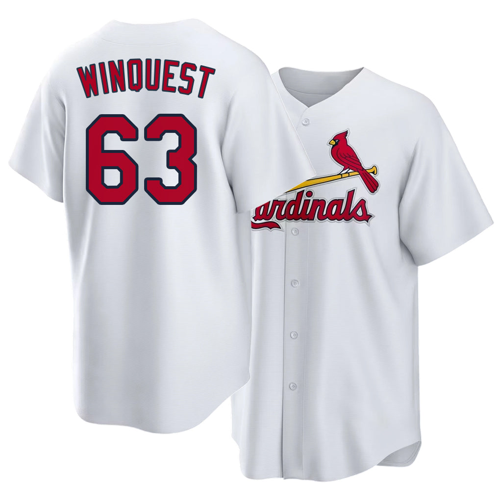 St. Louis #63 Winquest Player Baseball Short Sleeve White Jersey Cade For Men Women Youth Gift