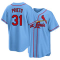 St. Louis #31 Prieto Player Baseball Short Sleeve Blue Jersey César For Men Women Youth Gift