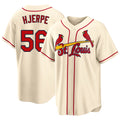 St. Louis #56 Hjerpe Player Baseball Short Sleeve Cream Jersey Cooper For Men Women Youth Gift