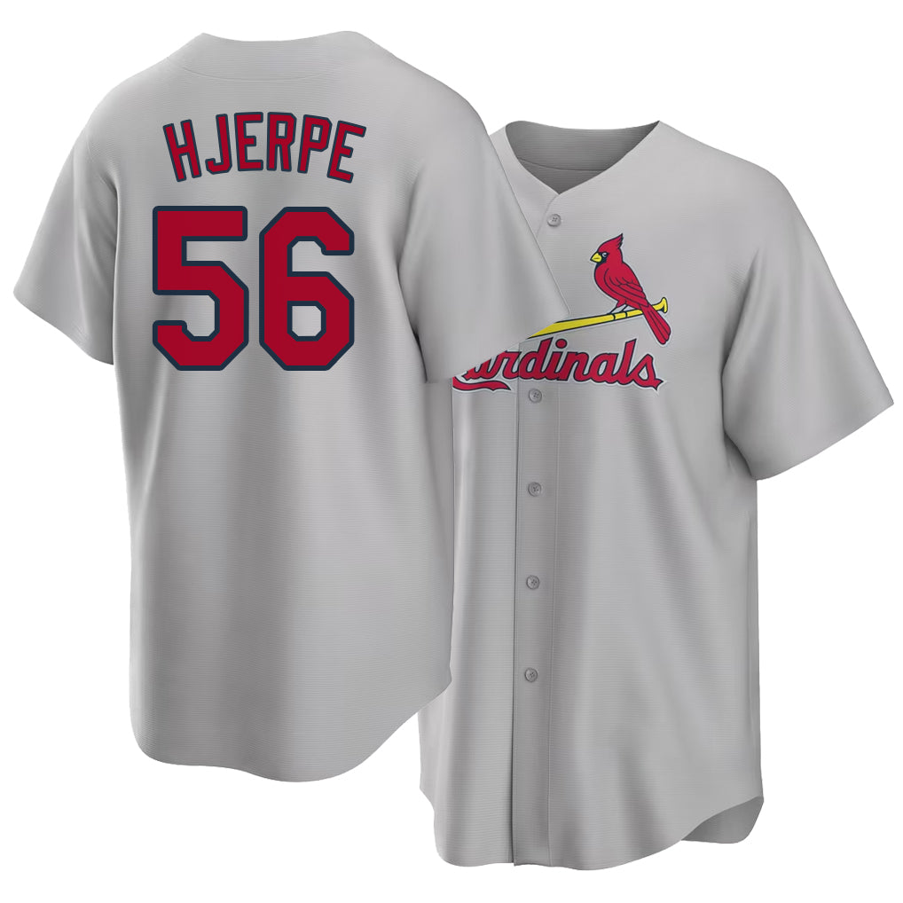 St. Louis #56 Hjerpe Player Baseball Short Sleeve Gray Jersey Cooper For Men Women Youth Gift