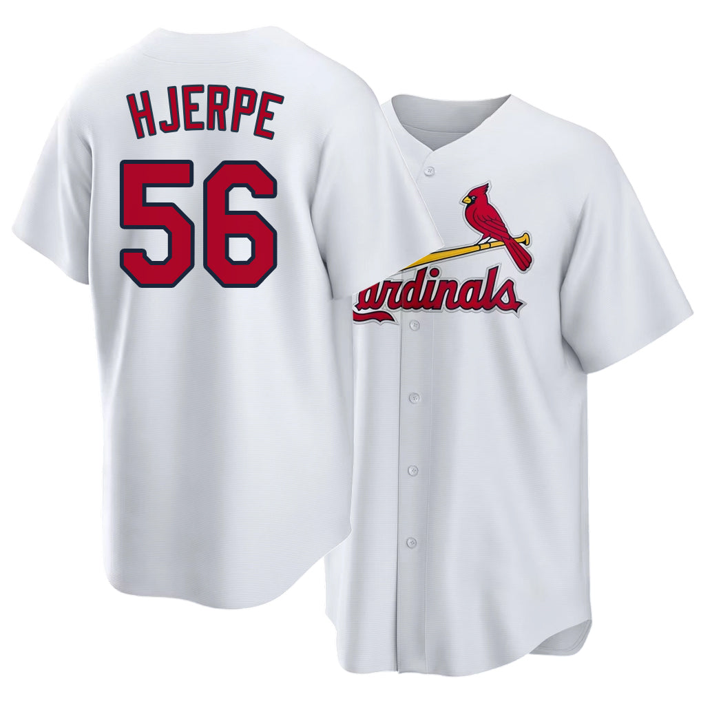 St. Louis #56 Hjerpe Player Baseball Short Sleeve White Jersey Cooper For Men Women Youth Gift