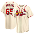 St. Louis #65 Soriano Player Baseball Short Sleeve Cream Jersey George For Men Women Youth Gift