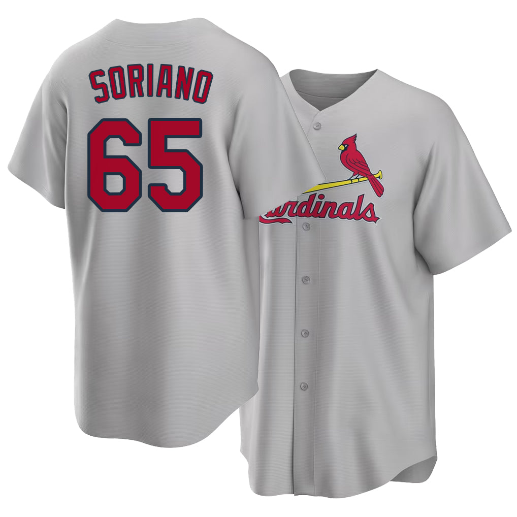 St. Louis #65 Soriano Player Baseball Short Sleeve Gray Jersey George For Men Women Youth Gift