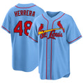 St. Louis #48 Herrera Player Baseball Short Sleeve Blue Jersey Iván For Men Women Youth Gift