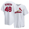 St. Louis #48 Herrera Player Baseball Short Sleeve White Jersey Iván For Men Women Youth Gift