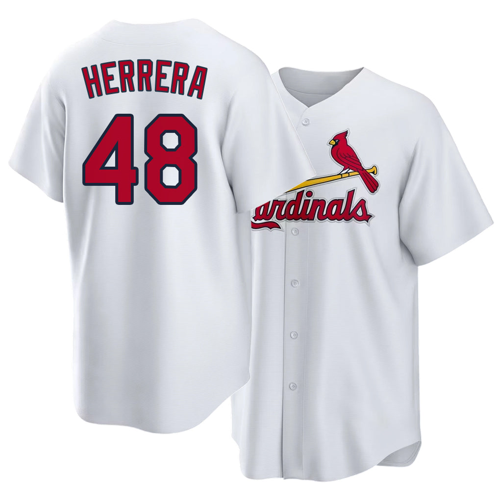 St. Louis #48 Herrera Player Baseball Short Sleeve White Jersey Iván For Men Women Youth Gift