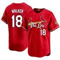 St. Louis #18 Walker Player Baseball Short Sleeve Red Jersey Jordan For Men Women Youth Gift