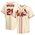 St. Louis #21 Walker Player Baseball Short Sleeve Cream Jersey Jordan For Men Women Youth Gift