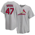 St. Louis #47 Bruihl Player Baseball Short Sleeve Gray Jersey Justin For Men Women Youth Gift