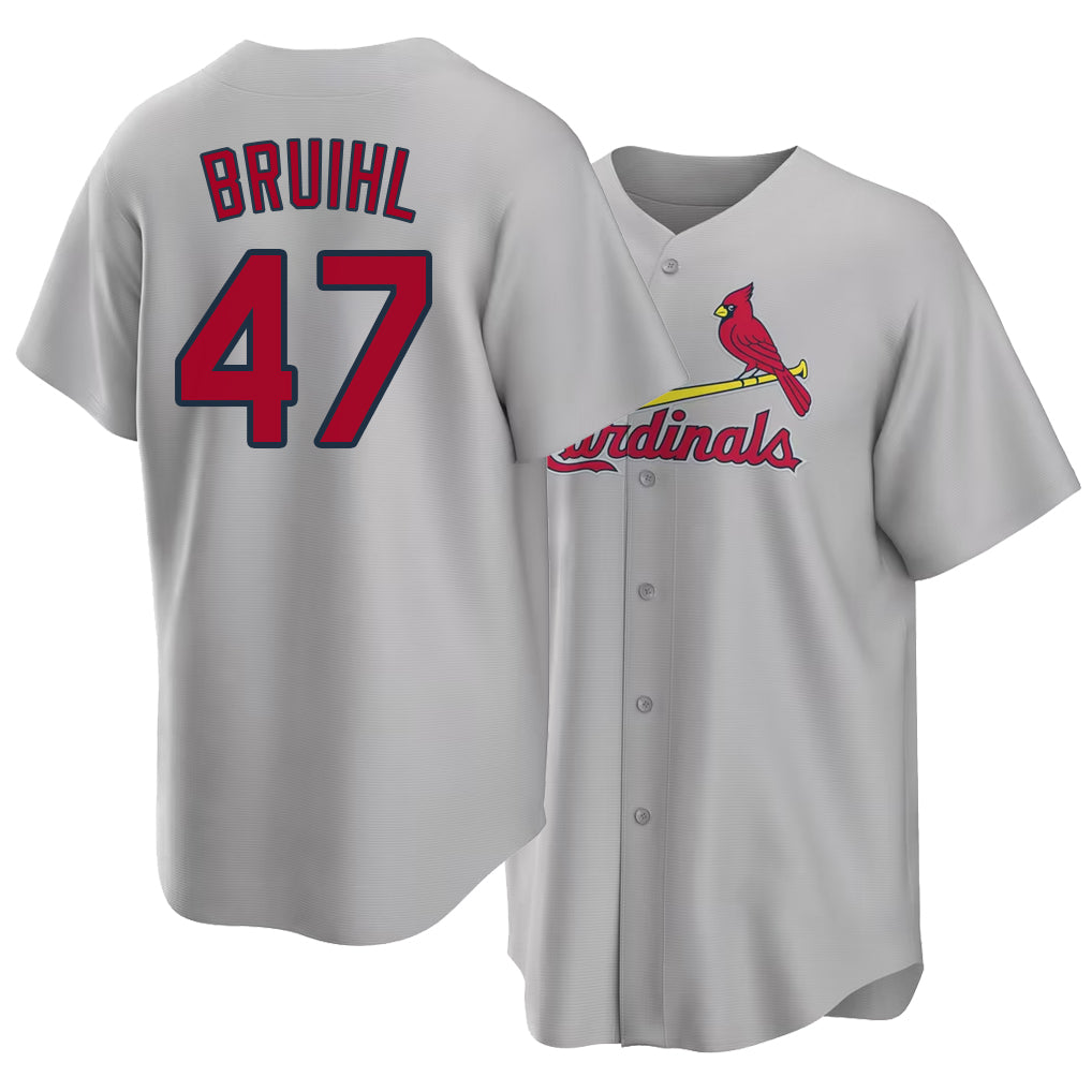 St. Louis #47 Bruihl Player Baseball Short Sleeve Gray Jersey Justin For Men Women Youth Gift