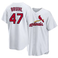 St. Louis #47 Bruihl Player Baseball Short Sleeve White Jersey Justin For Men Women Youth Gift
