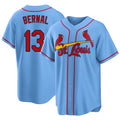 St. Louis #13 Bernal Player Baseball Short Sleeve Blue Jersey Leo For Men Women Youth Gift