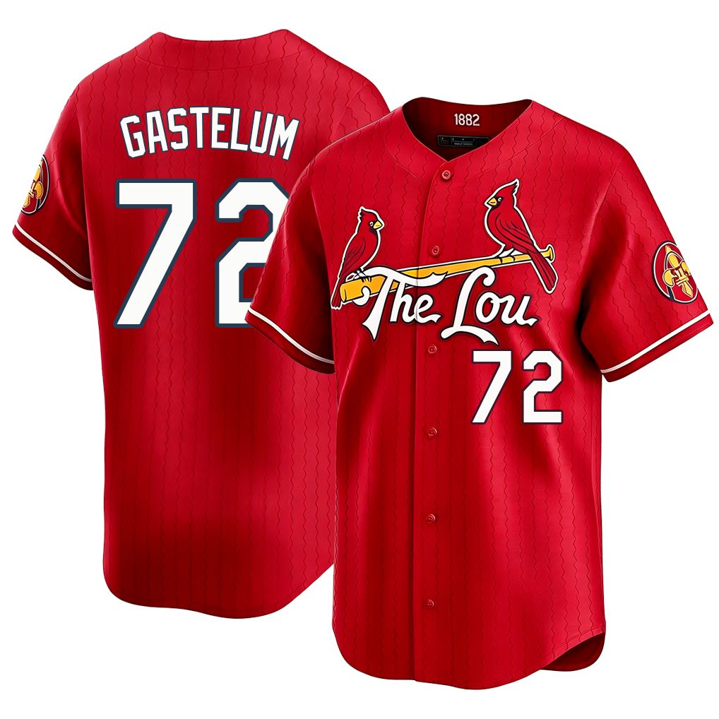 St. Louis #72 Gastelum Player Baseball Short Sleeve Red Jersey Luis For Men Women Youth Gift