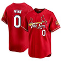 St. Louis #0 Winn Player Baseball Short Sleeve Red Jersey Masyn For Men Women Youth Gift