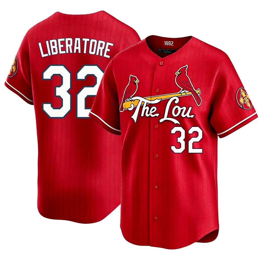 St. Louis #32 Liberatore Player Baseball Short Sleeve Red Jersey Matthew For Men Women Youth Gift