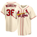 St. Louis #36 McGreevy Player Baseball Short Sleeve Cream Jersey Michael For Men Women Youth Gift