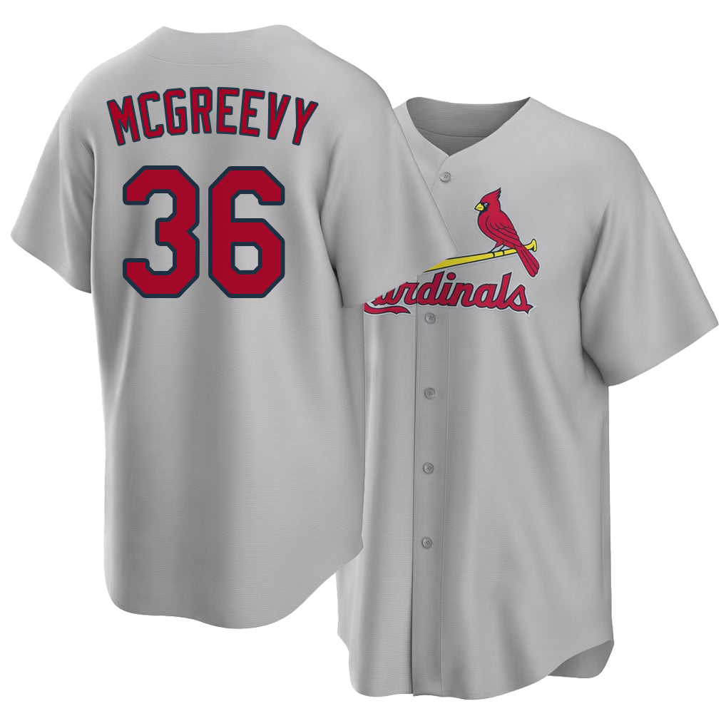 St. Louis #36 McGreevy Player Baseball Short Sleeve Gray Jersey Michael For Men Women Youth Gift