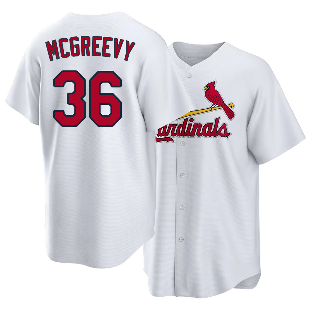 St. Louis #36 McGreevy Player Baseball Short Sleeve White Jersey Michael For Men Women Youth Gift