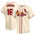 St. Louis #16 Gorman Player Baseball Short Sleeve Cream Jersey Nolan For Men Women Youth Gift
