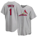 St. Louis #1 Smith Player Baseball Short Sleeve Gray Jersey Ozzie For Men Women Youth Gift