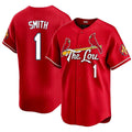 St. Louis #1 Smith Player Baseball Short Sleeve Red Jersey Ozzie For Men Women Youth Gift