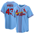 St. Louis #43 Pagés Player Baseball Short Sleeve Blue Jersey Pedro For Men Women Youth Gift