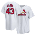 St. Louis #43 Pagés Player Baseball Short Sleeve White Jersey Pedro For Men Women Youth Gift