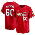 St. Louis #60 Mathews Player Baseball Short Sleeve Red Jersey Quinn For Men Women Youth Gift
