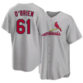 St. Louis #61 O'Brien Player Baseball Short Sleeve Gray Jersey Riley For Men Women Youth Gift