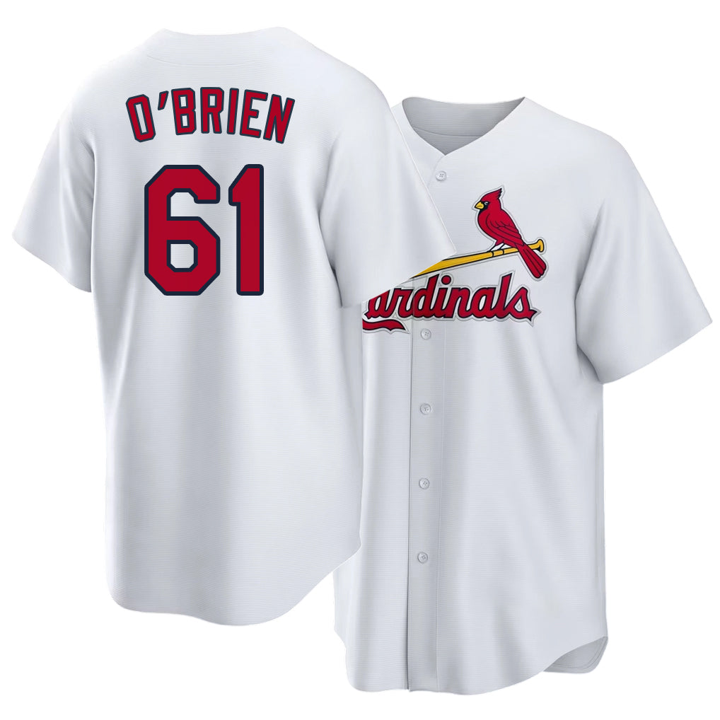St. Louis #61 O'Brien Player Baseball Short Sleeve White Jersey Riley For Men Women Youth Gift