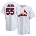 St. Louis #55 Stanek Player Baseball Short Sleeve White Jersey Ryne For Men Women Youth Gift
