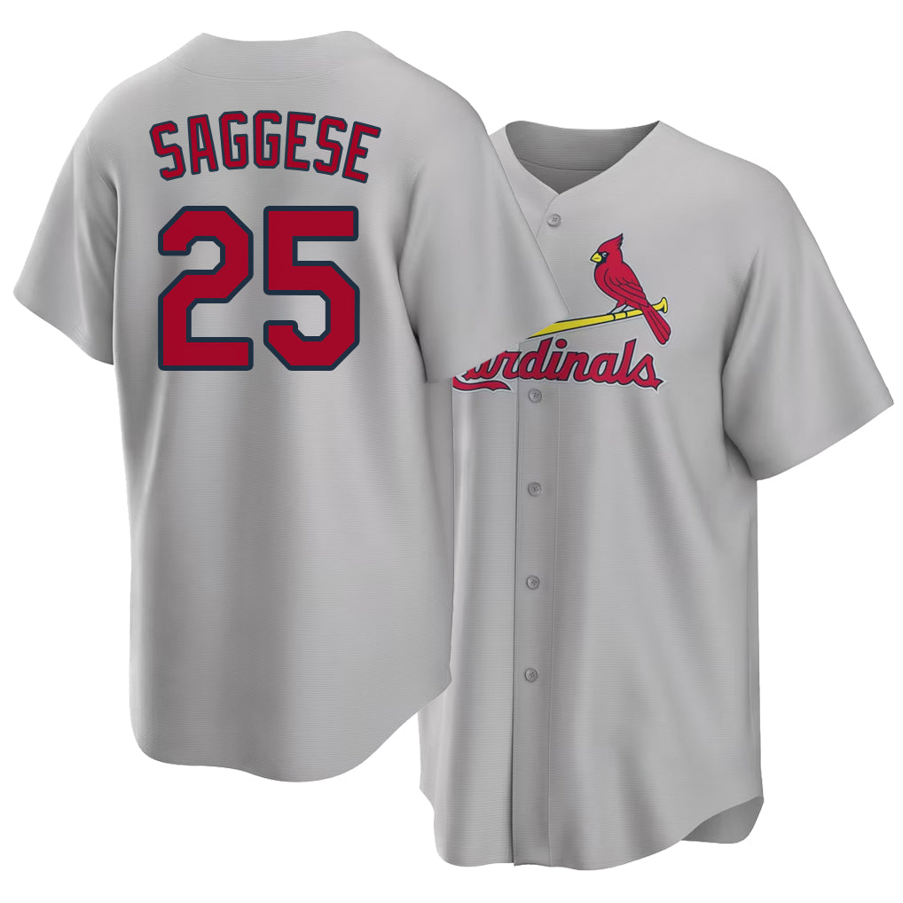 St. Louis #25 Saggese Player Baseball Short Sleeve Gray Jersey Thomas For Men Women Youth Gift