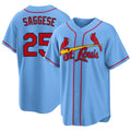 St. Louis #25 Saggese Player Baseball Short Sleeve Blue Jersey Thomas For Men Women Youth Gift