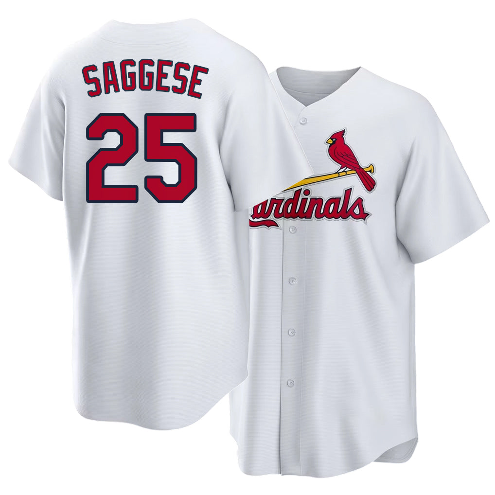 St. Louis #25 Saggese Player Baseball Short Sleeve White Jersey Thomas For Men Women Youth Gift