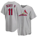 St. Louis #11 Scott II Player Baseball Short Sleeve Gray Jersey Victor For Men Women Youth Gift