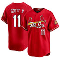 St. Louis #11 Scott II Player Baseball Short Sleeve Red Jersey Victor For Men Women Youth Gift