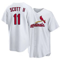 St. Louis #11 Scott II Player Baseball Short Sleeve White Jersey Victor For Men Women Youth Gift