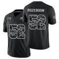 Tampa Bay #52 Rozeboom Player Football V Neck Short Sleeve Black Jersey Christian For Men Youth Women Gift