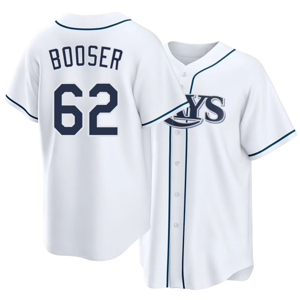 Tampa Bay #62 Booser Player Baseball Short Sleeve white Jersey Cam For Men Women Youth Gift