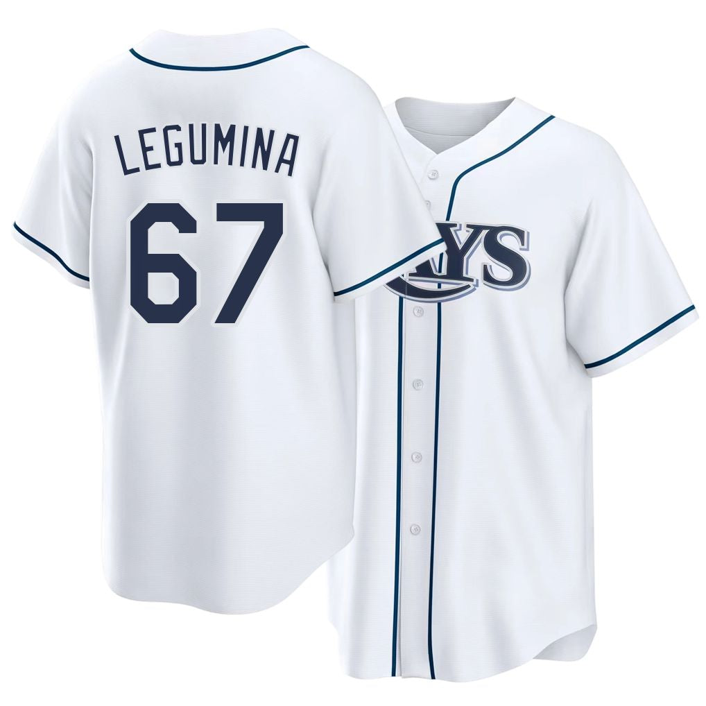 Tampa Bay #67 Legumina Player Baseball Short Sleeve white Jersey Cam For Men Women Youth Gift